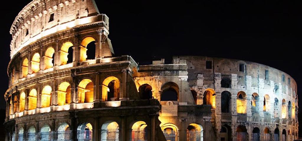 The Colosseum opens after sunset for an Airbnb event The Colosseum opens after sunset for an Airbnb event