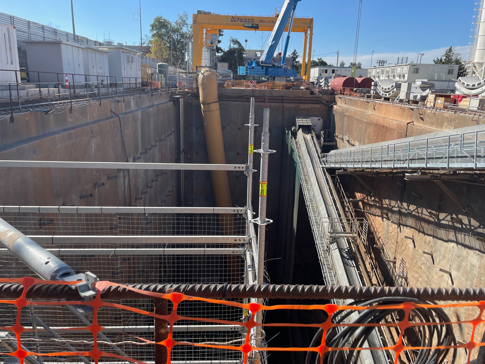 The TBM for line 4 of Athens metro line approaches Goudi