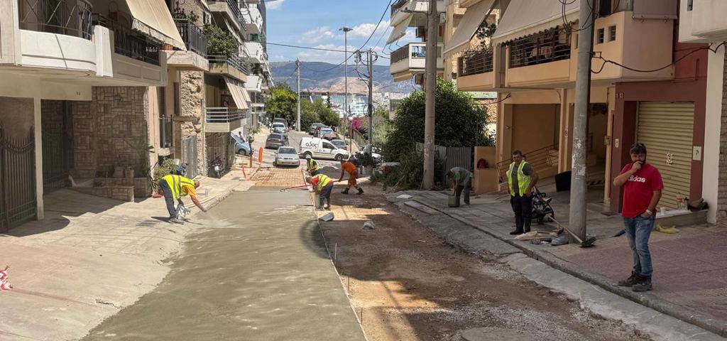 Spyrou Trikoupi street in Chatzikyriakio is undergoing full road reconstruction Spyrou Trikoupi street in Chatzikyriakio is undergoing full road reconstruction